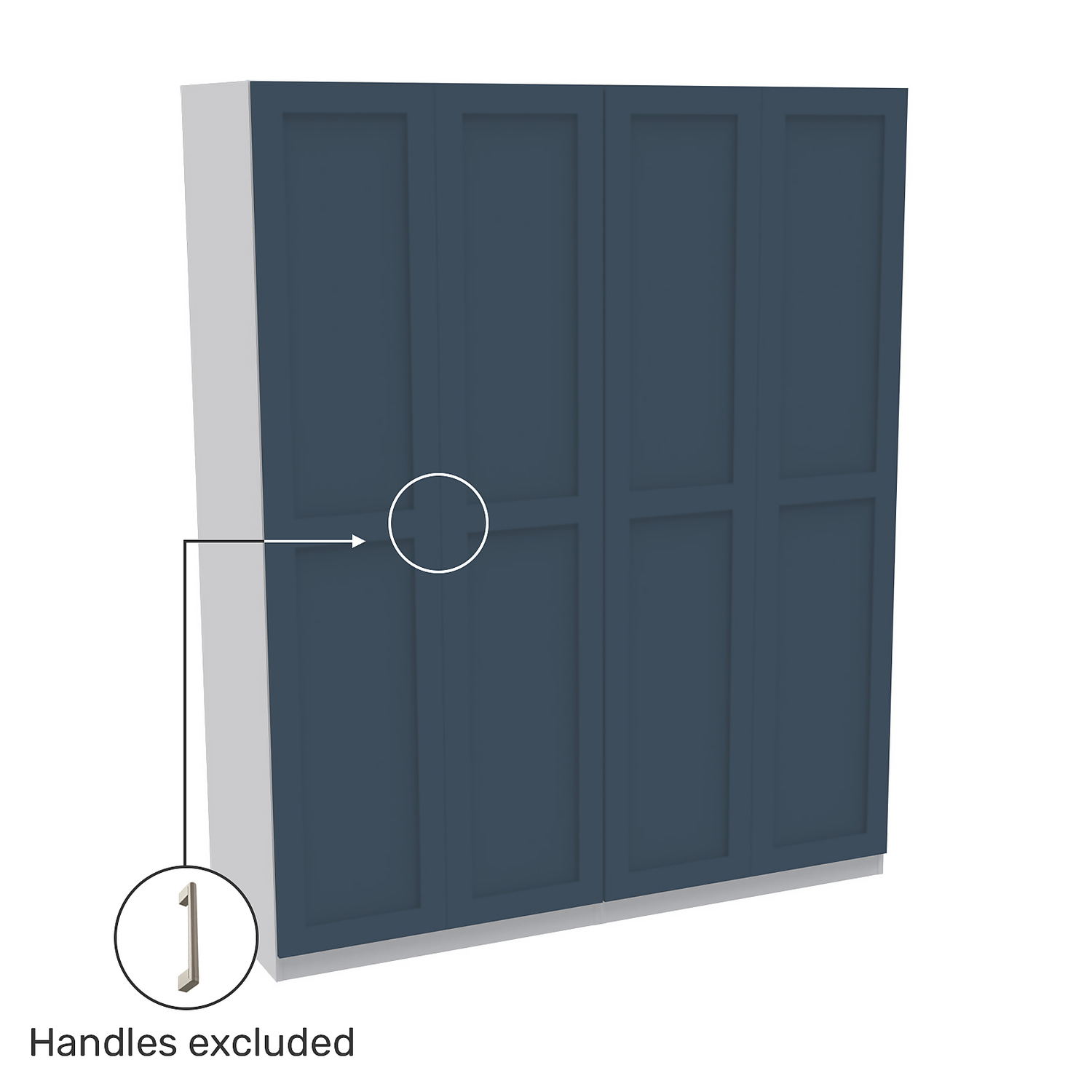 House Beautiful Realm Quad Wardrobe, White Carcass - Navy Blue Shaker Doors (W) 1800mm X (H) 2196mm 5 House Beautiful Realm Quad Wardrobe, White Carcass - Navy Blue Shaker Doors (W) 1800mm X (H) 2196mm - Image 3