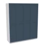 House Beautiful Realm Quad Wardrobe, White Carcass - Navy Blue Shaker Doors (W) 1800mm X (H) 2196mm -Optimal Furniture Store 13999853 4125005577594589