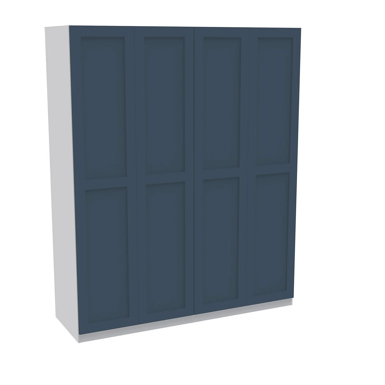 House Beautiful Realm Quad Wardrobe, White Carcass - Navy Blue Shaker Doors (W) 1800mm X (H) 2196mm 3 House Beautiful Realm Quad Wardrobe, White Carcass - Navy Blue Shaker Doors (W) 1800mm X (H) 2196mm