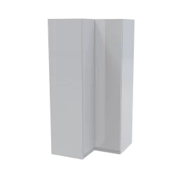 House Beautiful Honest Corner Wardrobe, White Carcass - Gloss White Slab Doors (W) 1053mm X (H) 2196mm