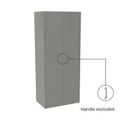 House Beautiful Honest Fitted Look Double Wardrobe, White Carcass - Gloss Grey Slab Doors (W) 940mm X (H) 2226mm -Optimal Furniture Store 13999881 2825005574984448