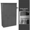 House Beautiful Realm Fitted Look Triple Wardrobe, White Carcass - Carbon Grey Shaker Doors (W) 1451mm X (H) 2256mm -Optimal Furniture Store 13999884 7725052690814389