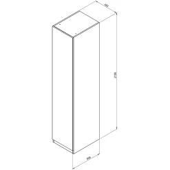 House Beautiful Escape Single Wardrobe, Grey Carcass - Gloss White Handleless Door (W) 450mm X (H) 2196mm -Optimal Furniture Store 13999914 1395005574668059