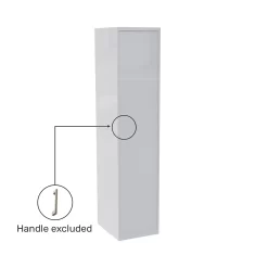 House Beautiful Honest Fitted Look Single Wardrobe, Grey Carcass - Gloss White Slab Door (W) 490mm X (H) 2226mm -Optimal Furniture Store 13999955 2655005574512698