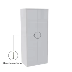 House Beautiful Honest Fitted Look Double Wardrobe, Grey Carcass - Gloss White Slab Doors (W) 940mm X (H) 2226mm -Optimal Furniture Store 13999964 1535005574212923