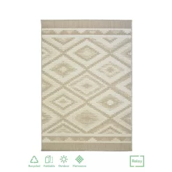 Recycled Diamond Rug - Natural - 160x230cm