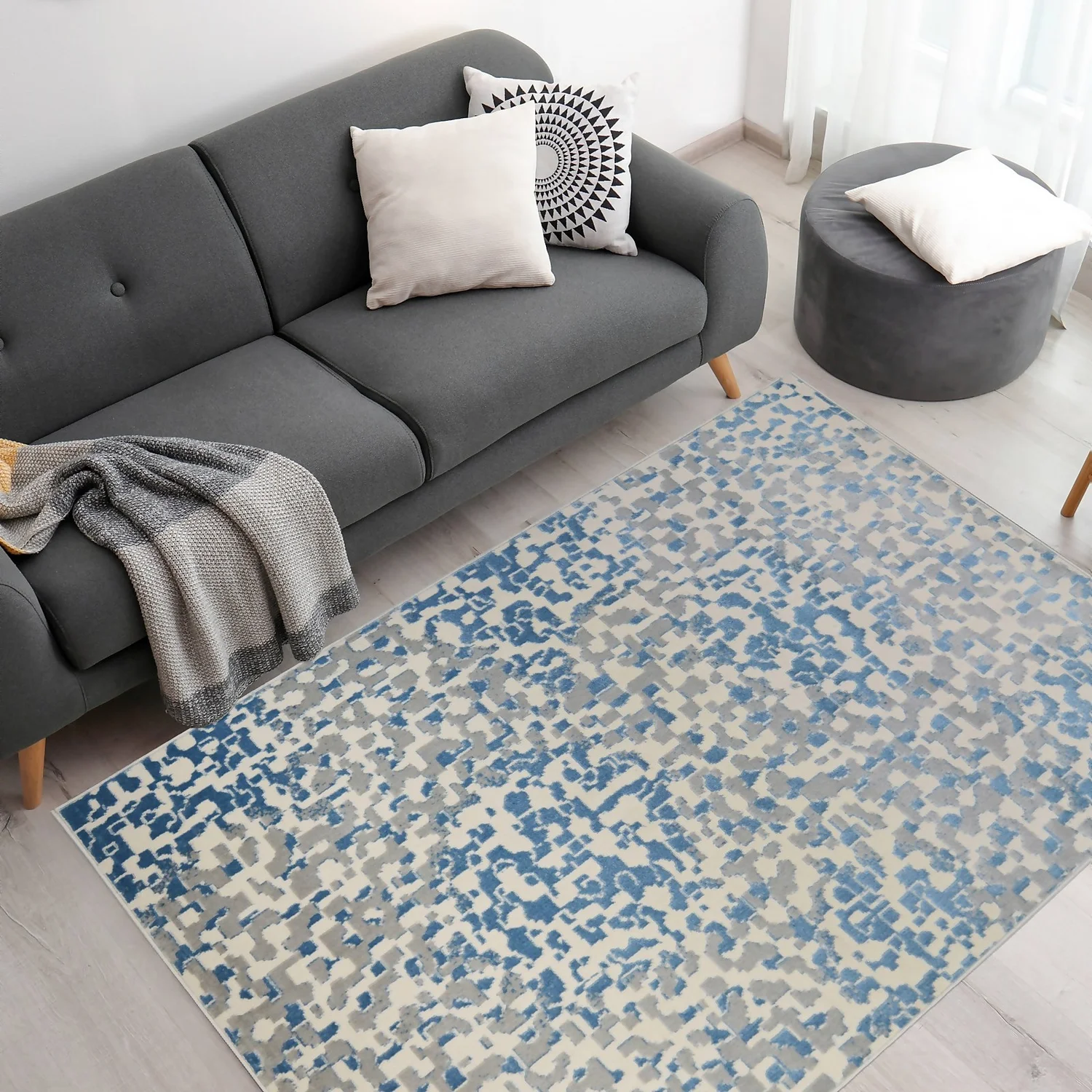 Abstract Pixels Rug - Blue - 120x170cm 4 Abstract Pixels Rug - Blue - 120x170cm - Image 2