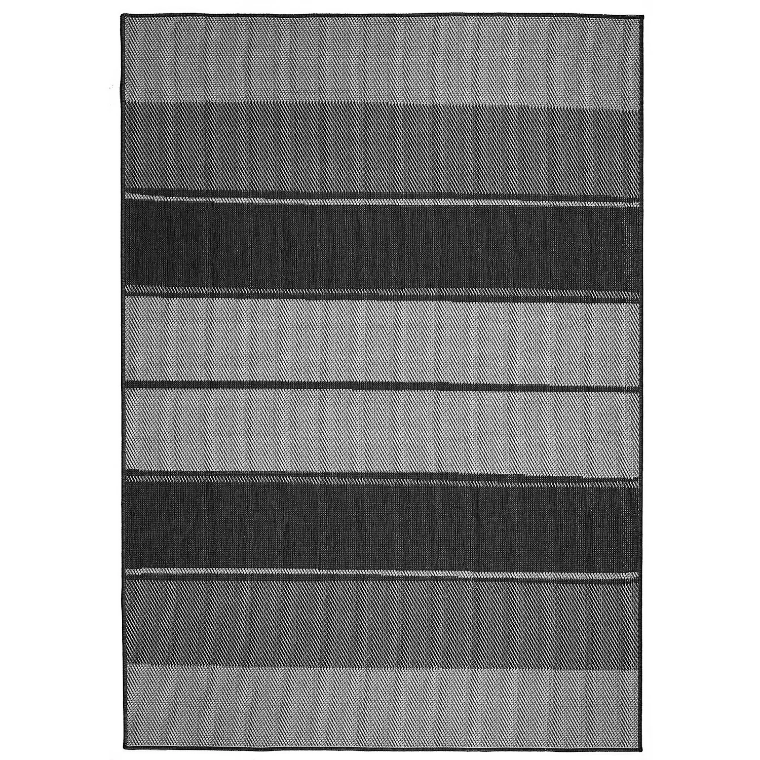 Duo Weave Indoor/Outdoor Rug - Stripe Charcoal - 160x230cm 7 Duo Weave Indoor/Outdoor Rug - Stripe Charcoal - 160x230cm - Image 5