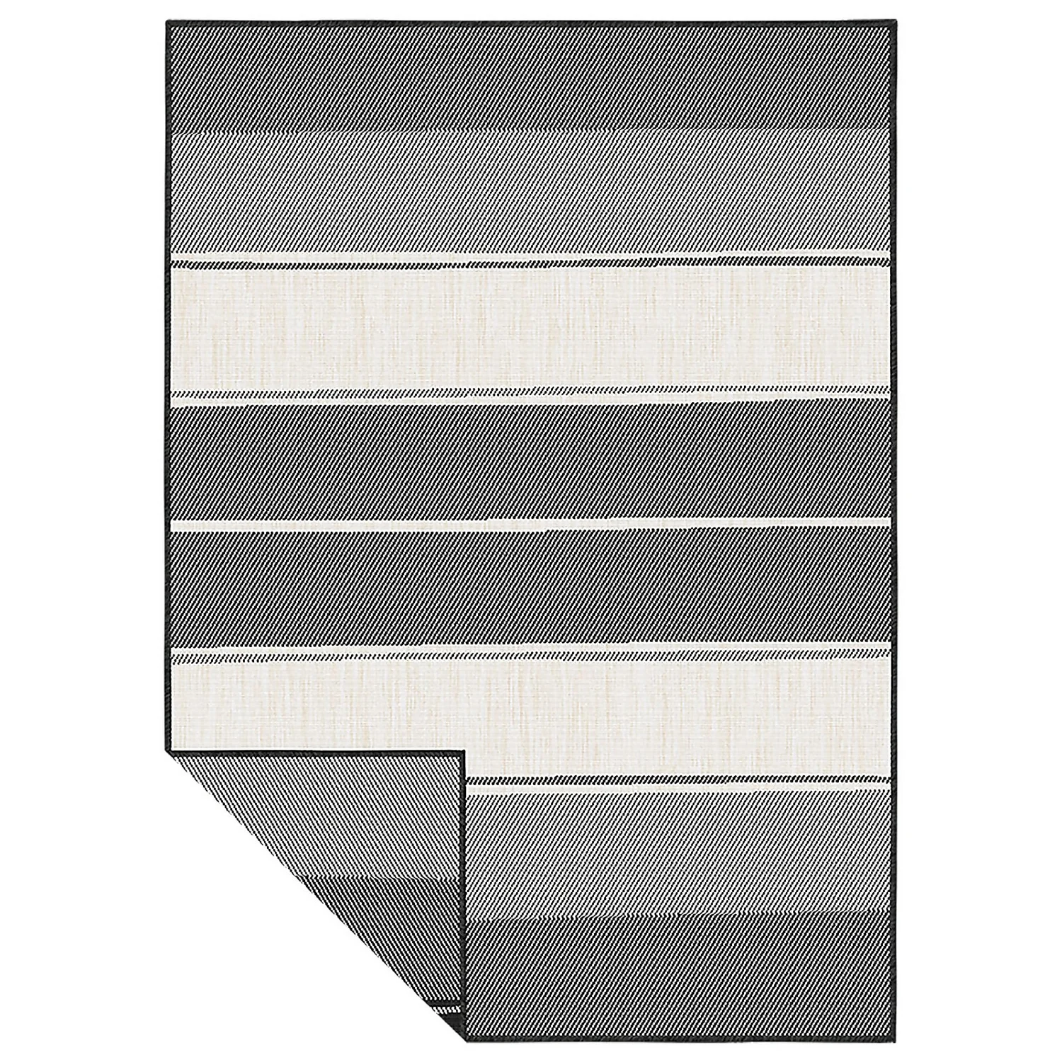 Duo Weave Indoor/Outdoor Rug - Stripe Charcoal - 160x230cm 3 Duo Weave Indoor/Outdoor Rug - Stripe Charcoal - 160x230cm