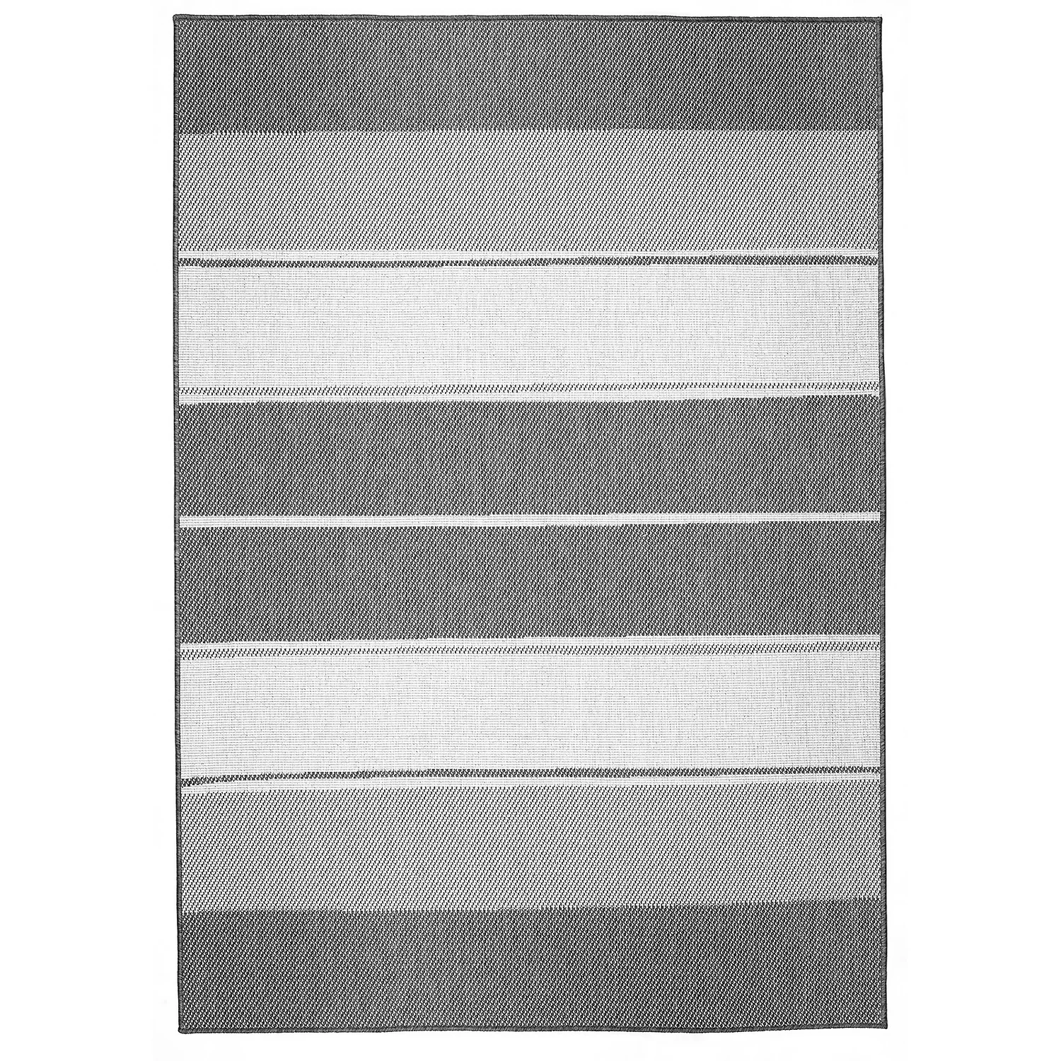 Duo Weave Indoor/Outdoor Rug - Stripe Charcoal - 160x230cm 6 Duo Weave Indoor/Outdoor Rug - Stripe Charcoal - 160x230cm - Image 4