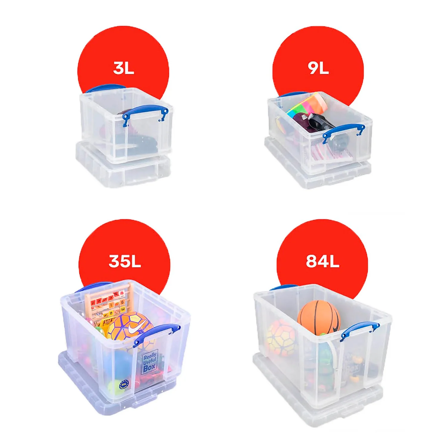 Really Useful Storage Boxes 4 Piece Bonus Pack - 3L, 9L, 35L & 84L 4 Really Useful Storage Boxes 4 Piece Bonus Pack - 3L, 9L, 35L & 84L - Image 2