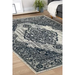Indoor Outdoor Medallion Rug - Navy - 120x170cm -Optimal Furniture Store 14758898 1345053509895557