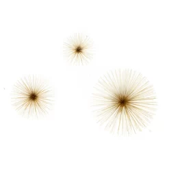 Mirano Set Of 3 Gold Starburst Wall Art
