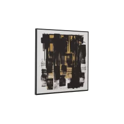 Astratto Canvas Wall Art - Black, White & Gold - 102.6x102.6cm -Optimal Furniture Store 14821024 3835057939331381