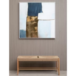 Astratto Wall Art - Blue & Gold - 103x103cm -Optimal Furniture Store 14821052 1745058394053492